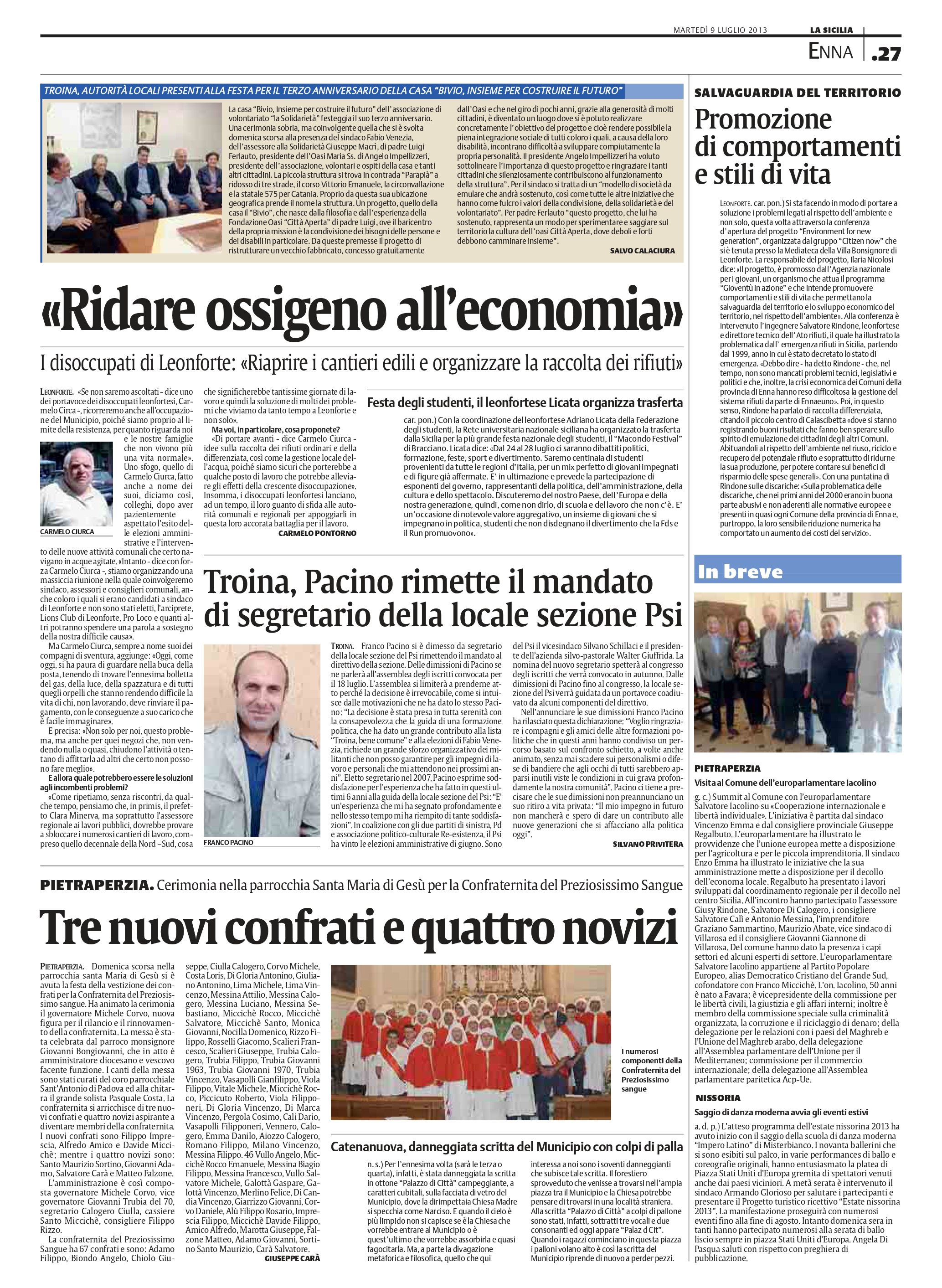 Troina, autorità locali presenti alla festa per il terzo anniversario della casa "Bivio, insieme per costruire il futuro".